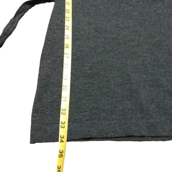 Merino Wool Blend Sweater Dress Ann Taylor Loft Gray Tie Belt Midi Minimalist XS - Picture 12 of 13